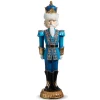 Sale The Jolly Christmas Shop Raz 17.5" Blue And Gold Plaid Royal Christmas Nutcracker Figure 4457721
