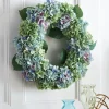 Sale The Jolly Christmas Shop Raz 24" Blue And Green Hydrangea Spring Wreath W4441809