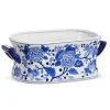 New The Jolly Christmas Shop Raz 14.5" Blue And White Delft Floral Bowl X4434407