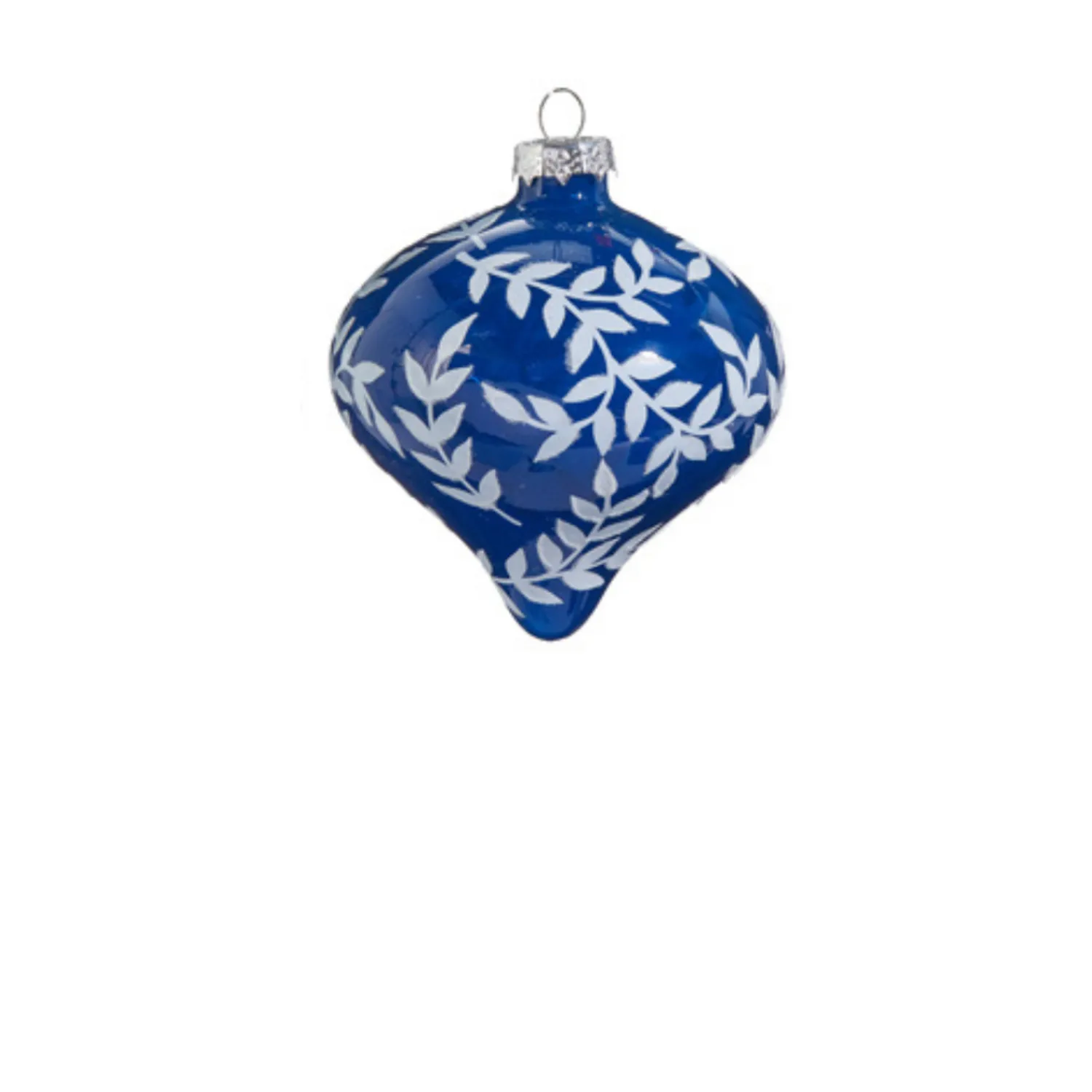 Online The Jolly Christmas Shop Raz 4" Blue And White Floral Delft Glass Christmas Ornament 4424554