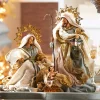 Clearance The Jolly Christmas Shop Raz 16.5" Blue Holy Family Christmas Nativity Decoration 4310660