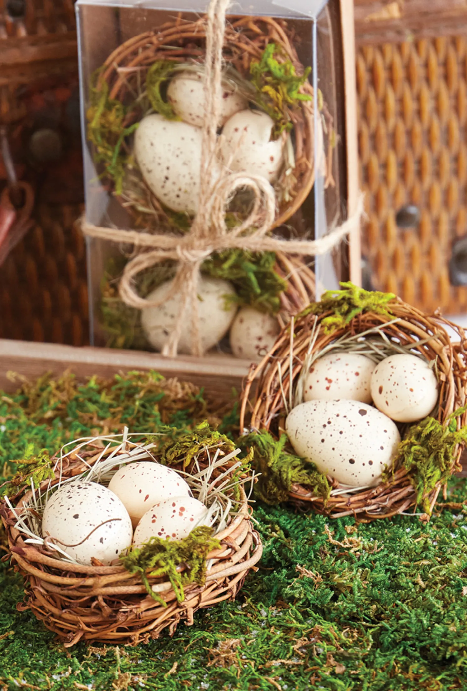 Outlet The Jolly Christmas Shop Raz 3" Box Of Nested Speckled Eggs Decoration 4216034
