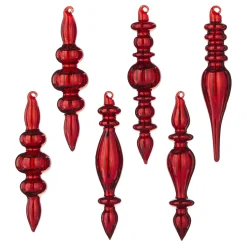 Online The Jolly Christmas Shop Raz 6.5" Box Of Red Finial Glass Christmas Ornaments 4122819