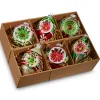 New The Jolly Christmas Shop Raz 3" Box Of Vintage Reflector Glass Christmas Ornament 4452860