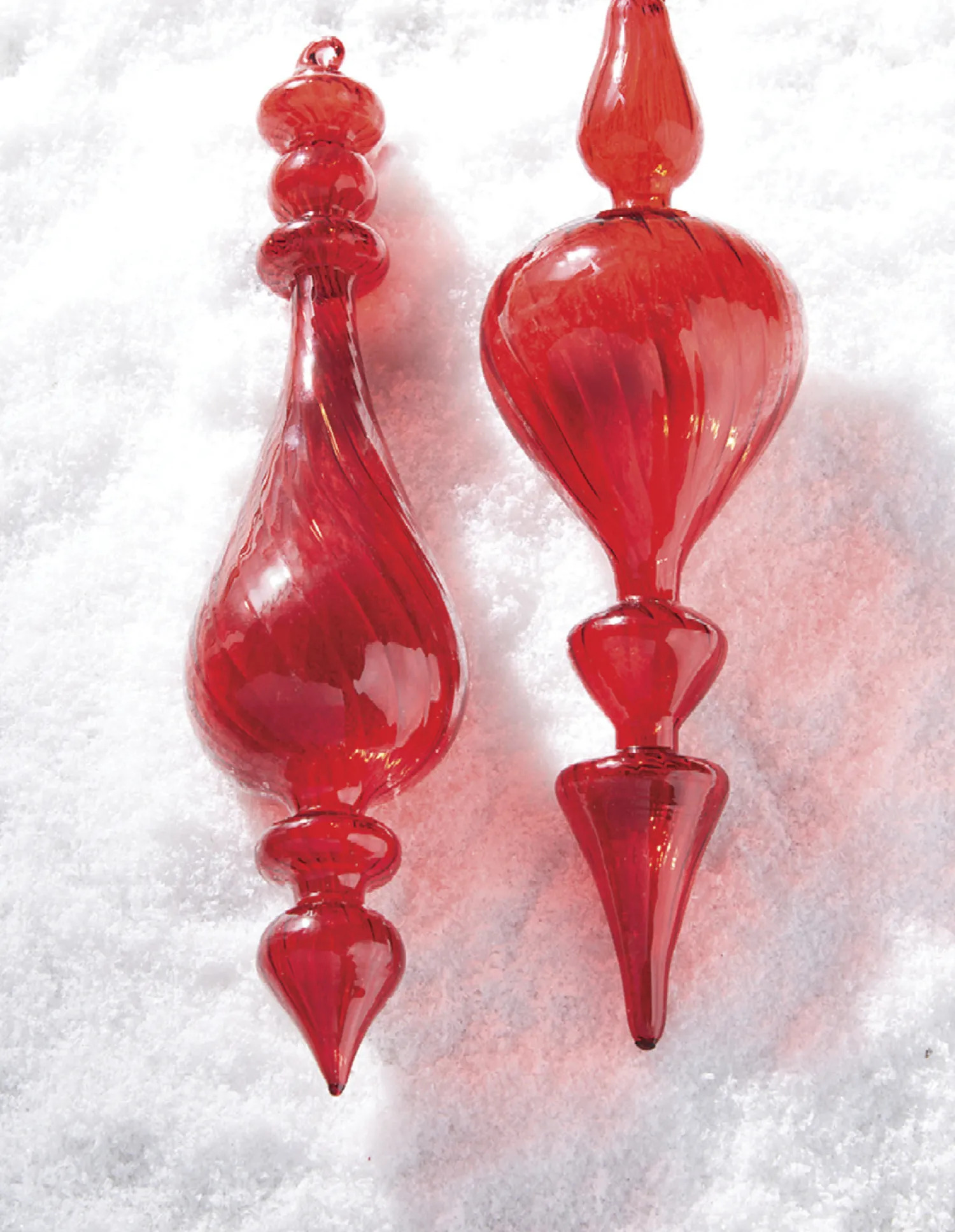 Clearance The Jolly Christmas Shop Raz 11.25" Bright Red Finial Glass Christmas Ornament 4122878