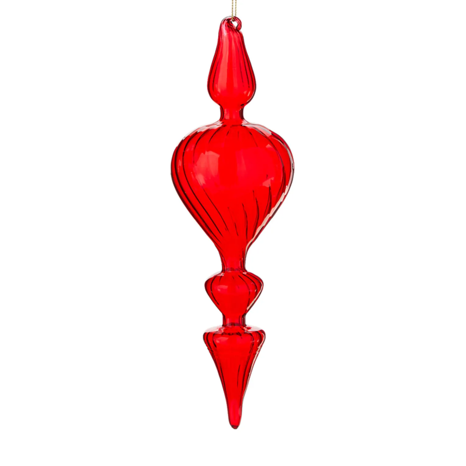 Clearance The Jolly Christmas Shop Raz 11.25" Bright Red Finial Glass Christmas Ornament 4122878