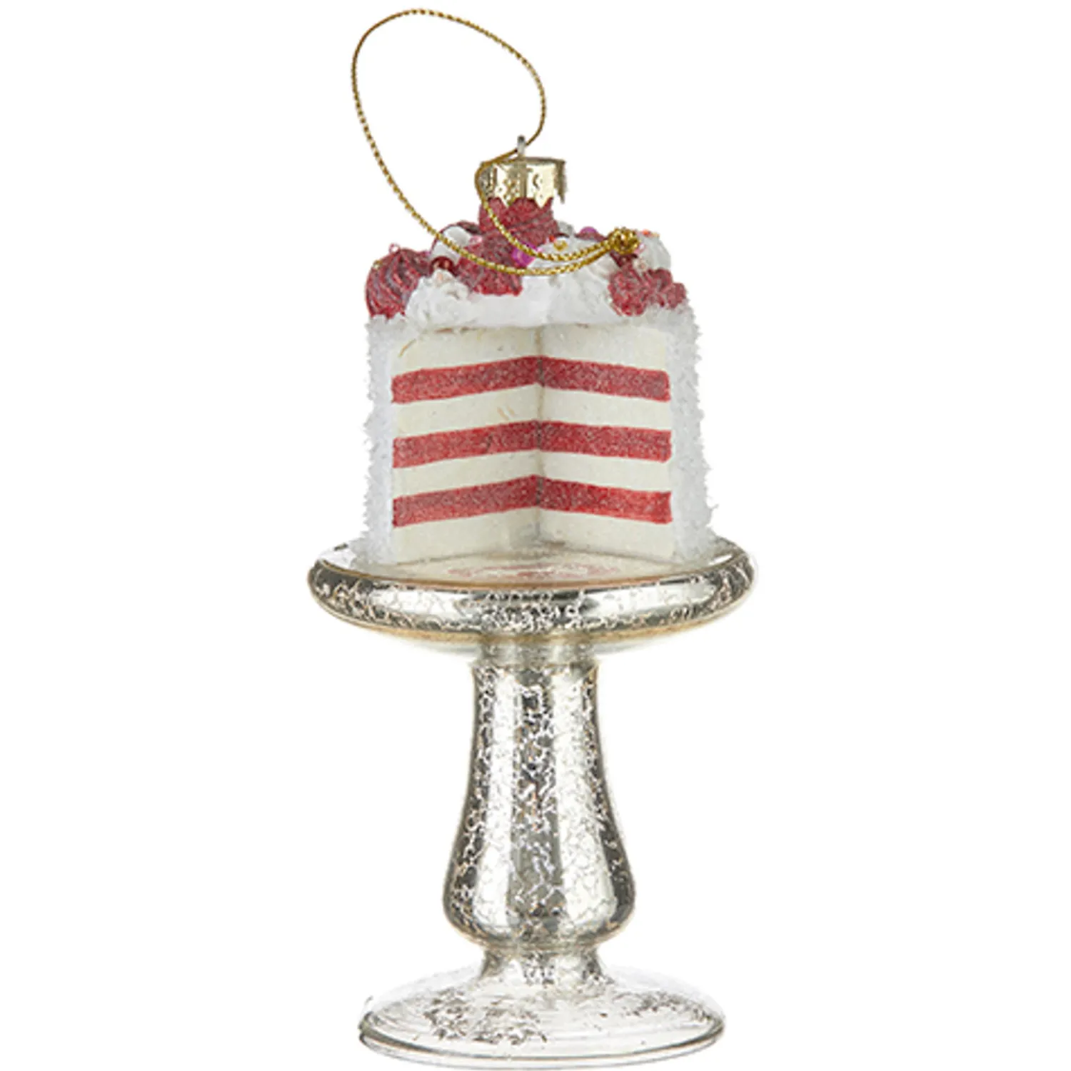 Clearance The Jolly Christmas Shop Raz 5.25" Cake On Plate Glass Christmas Ornament 4220908