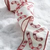 The Jolly Christmas Shop Raz 4" Candy Cane Sequined Wired Christmas Ribbon R4227728