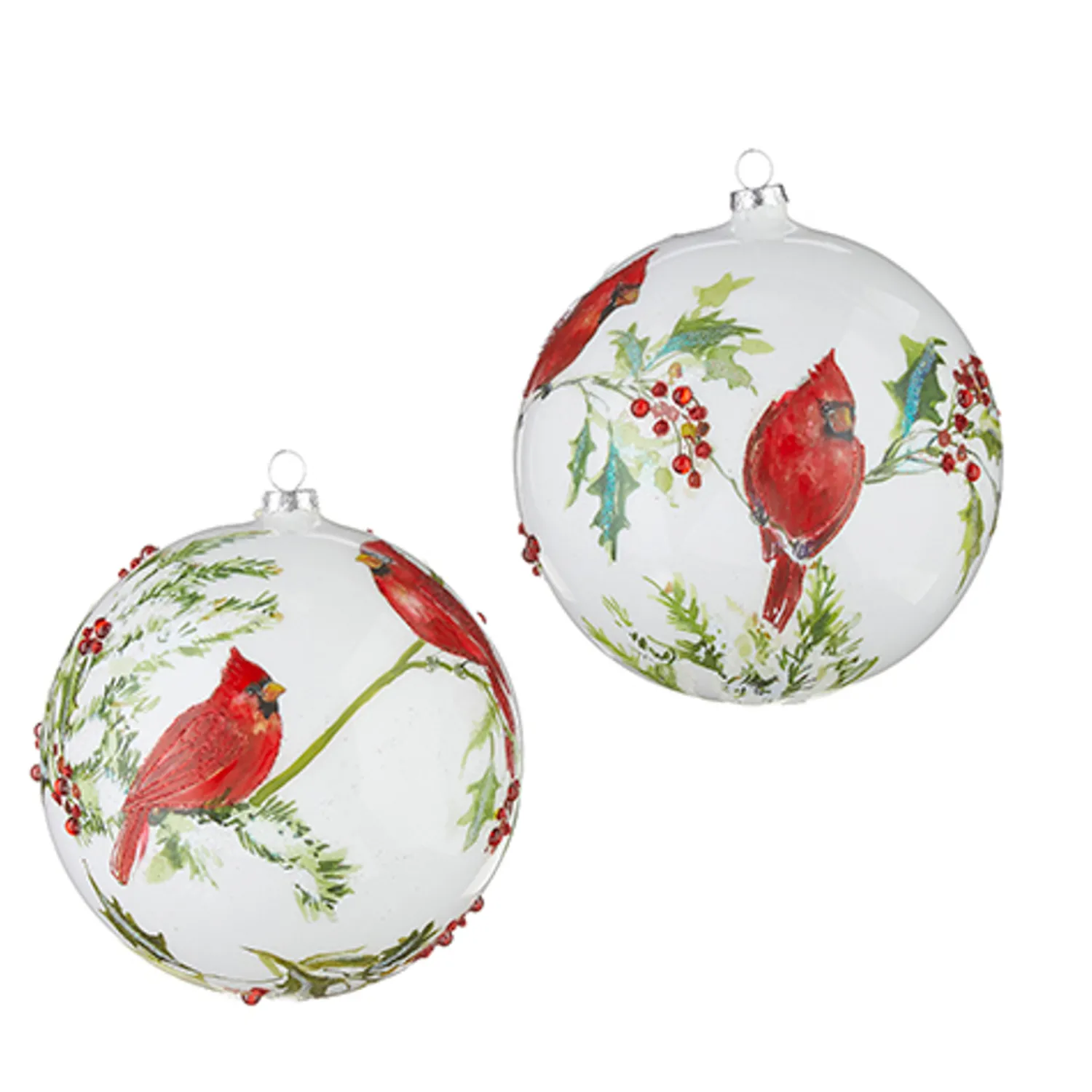 New The Jolly Christmas Shop Raz 6" Cardinal Ball Glass Christmas Ornament 4224654