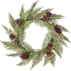 Online The Jolly Christmas Shop Raz 24" Cedar, Pinecone, And Berry Christmas Wreath W4202569