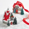 The Jolly Christmas Shop Raz 4" Chalet Cabin Glass Christmas Ornament 4320942