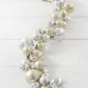 The Jolly Christmas Shop Raz 4' Champagne And Silver Ball Christmas Garland G4116150