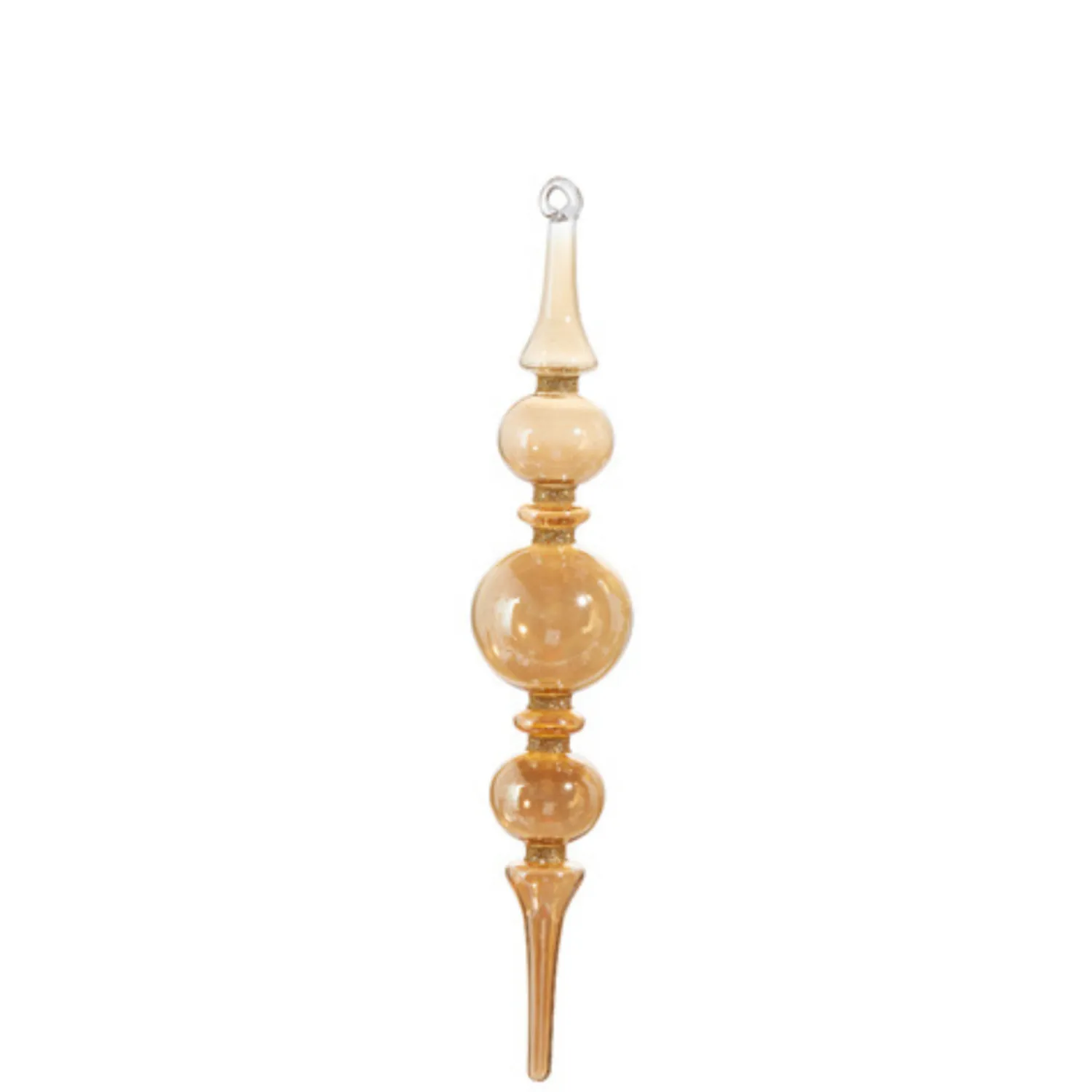 Clearance The Jolly Christmas Shop Raz 12" Champagne Finial Glass Christmas Ornament Set Of 2 4424579
