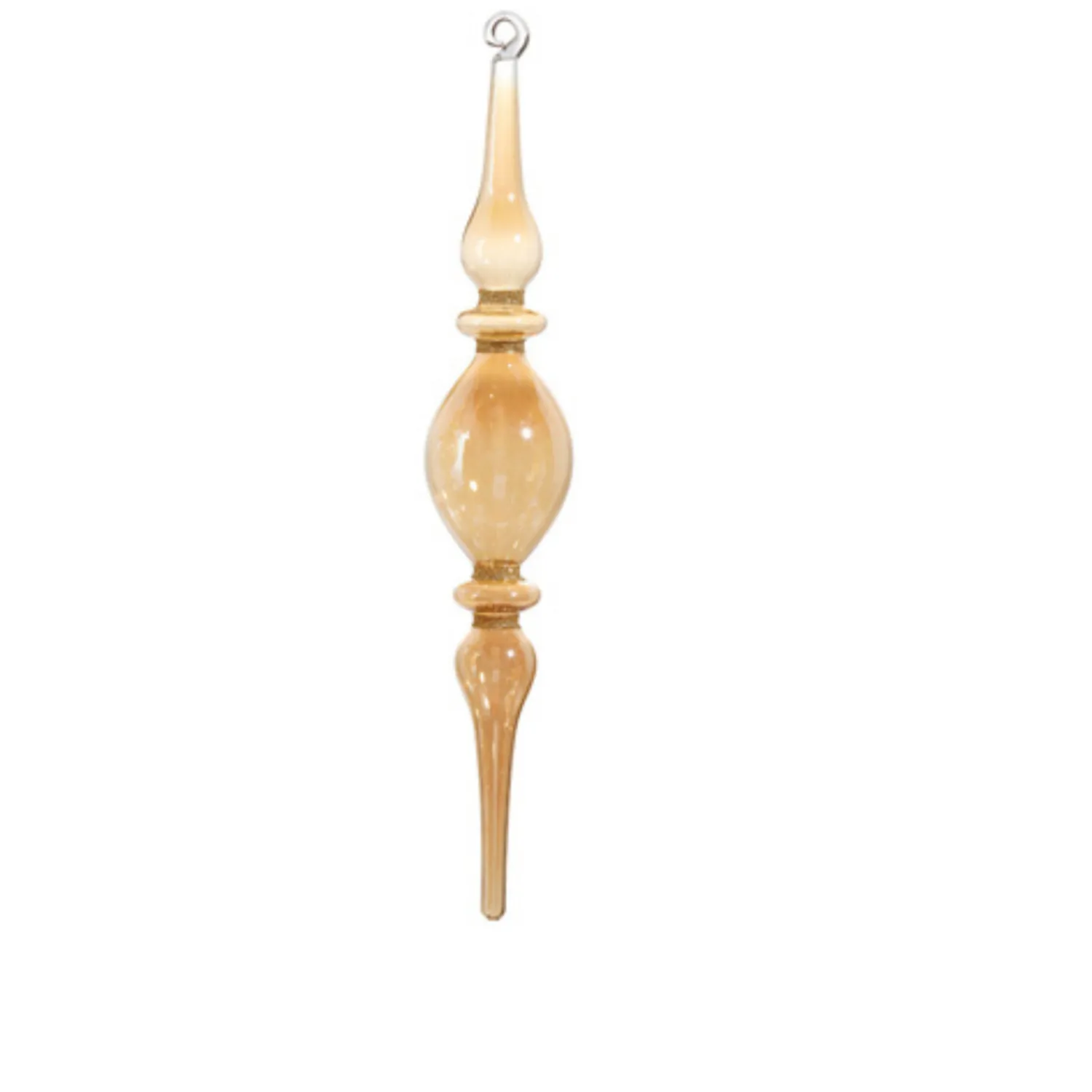 Clearance The Jolly Christmas Shop Raz 12" Champagne Finial Glass Christmas Ornament Set Of 2 4424579