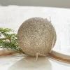Best The Jolly Christmas Shop Raz 6" Champagne Glitter Ball Glass Christmas Ornament 4322917