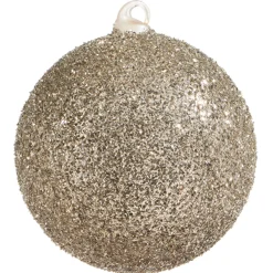 Best The Jolly Christmas Shop Raz 6" Champagne Glitter Ball Glass Christmas Ornament 4322917