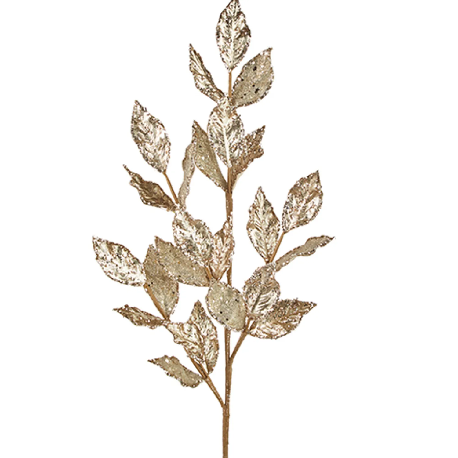 Best The Jolly Christmas Shop Raz 29" Champagne Or Silver Glittered Leaf Christmas Tree Spray