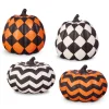 Online The Jolly Christmas Shop Raz 7.5" Checkered Or Chevron Orange Or Black And White Pumpkin Halloween Decoration