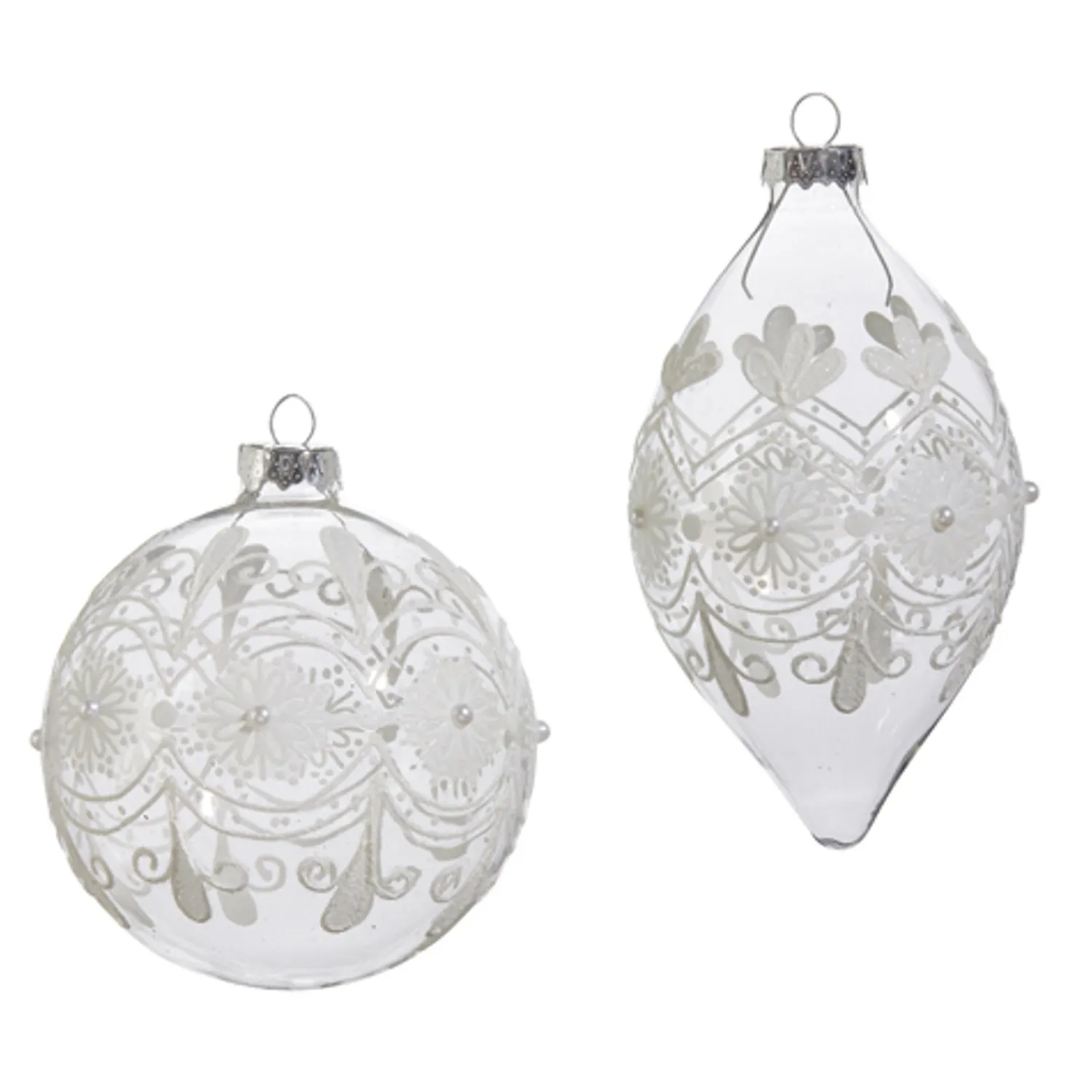 New The Jolly Christmas Shop Raz 4" Clear Frosted Glass Christmas Ornament 4422833