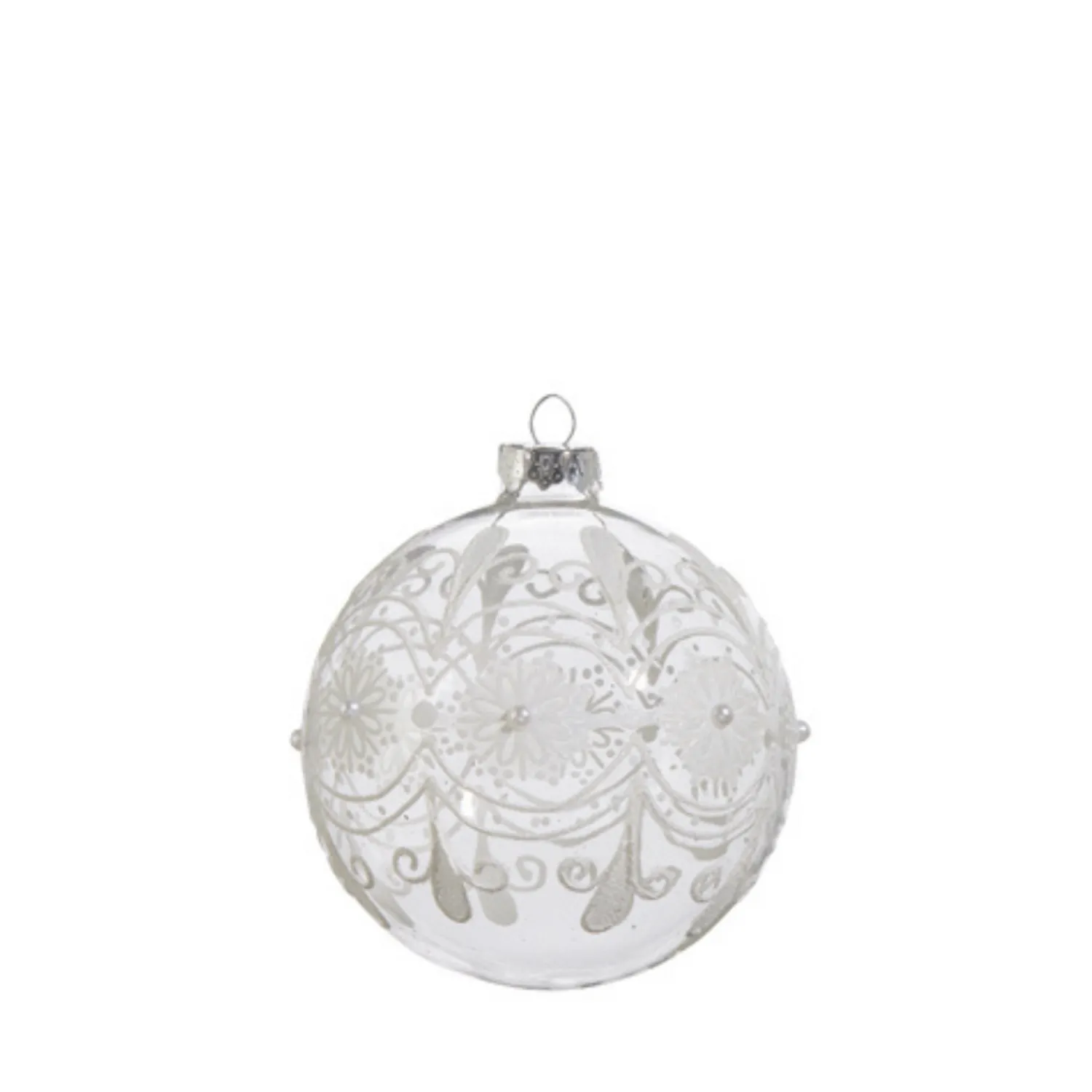 New The Jolly Christmas Shop Raz 4" Clear Frosted Glass Christmas Ornament 4422833