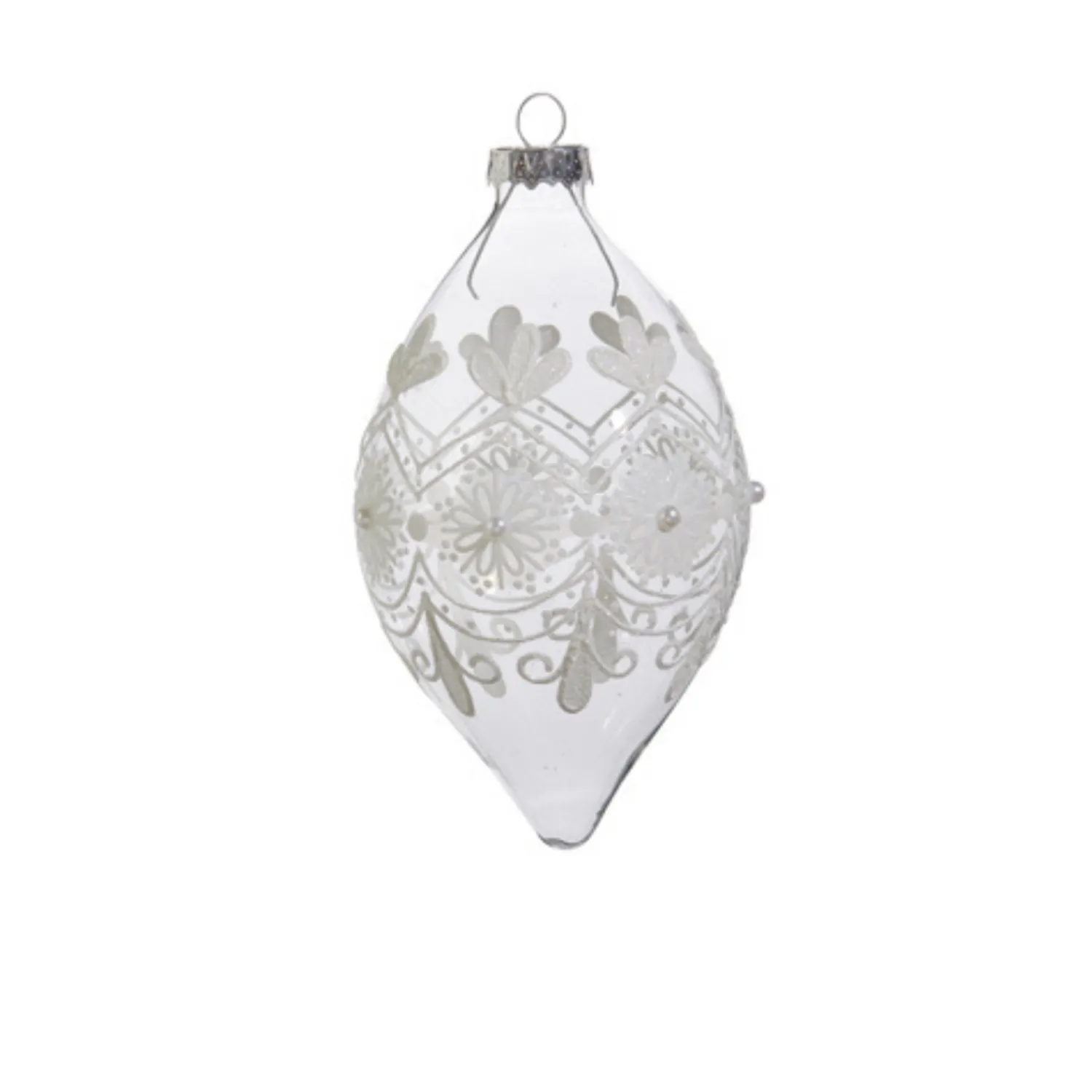New The Jolly Christmas Shop Raz 4" Clear Frosted Glass Christmas Ornament 4422833