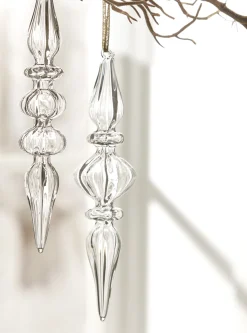 The Jolly Christmas Shop Raz 8" Clear Glass Finial Christmas Ornament 4022819