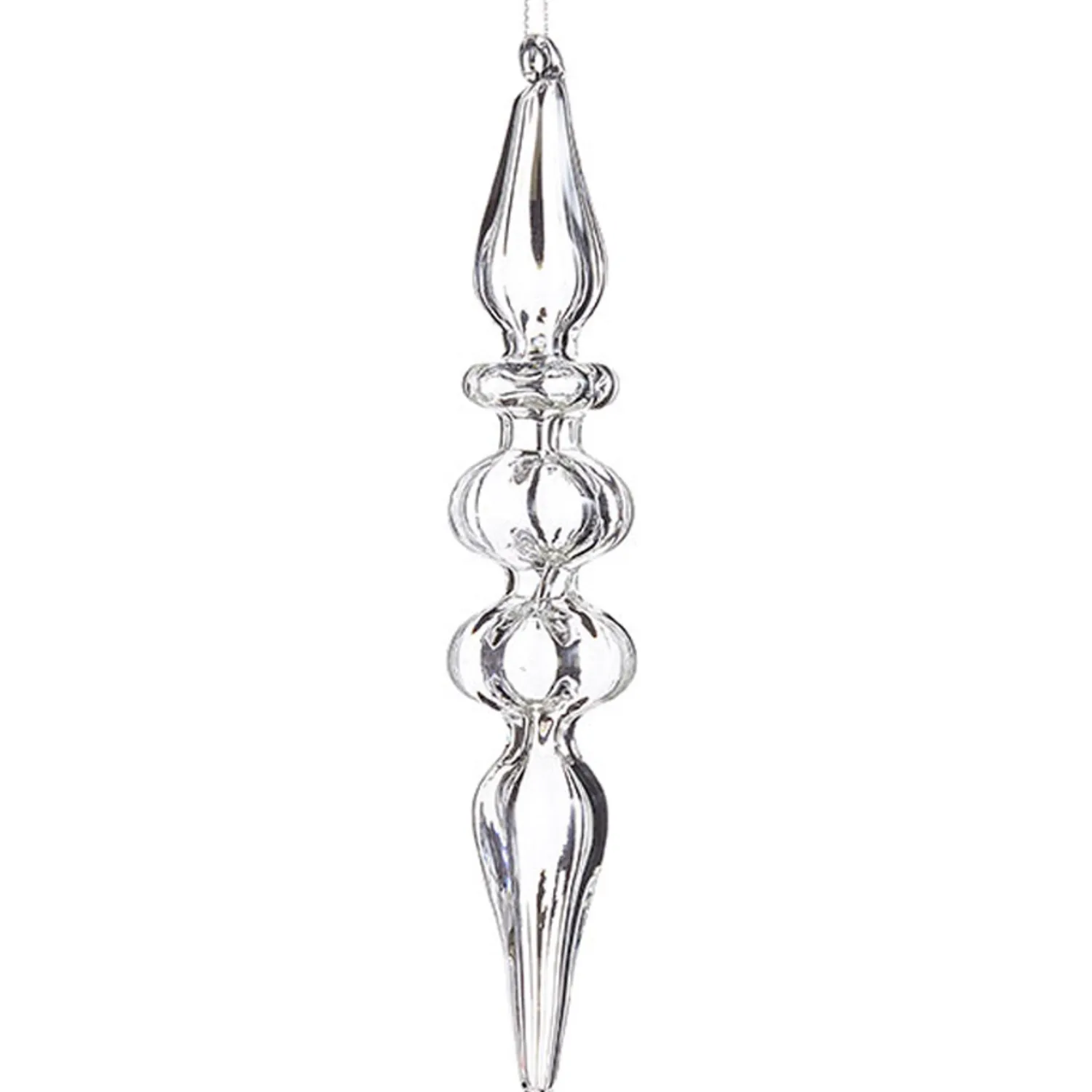 The Jolly Christmas Shop Raz 8" Clear Glass Finial Christmas Ornament 4022819