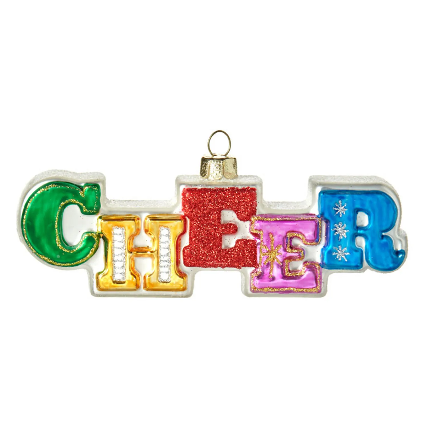 Best The Jolly Christmas Shop Raz 5.5" Colorful Cheer Or Merry Glass Christmas Ornament 4152856