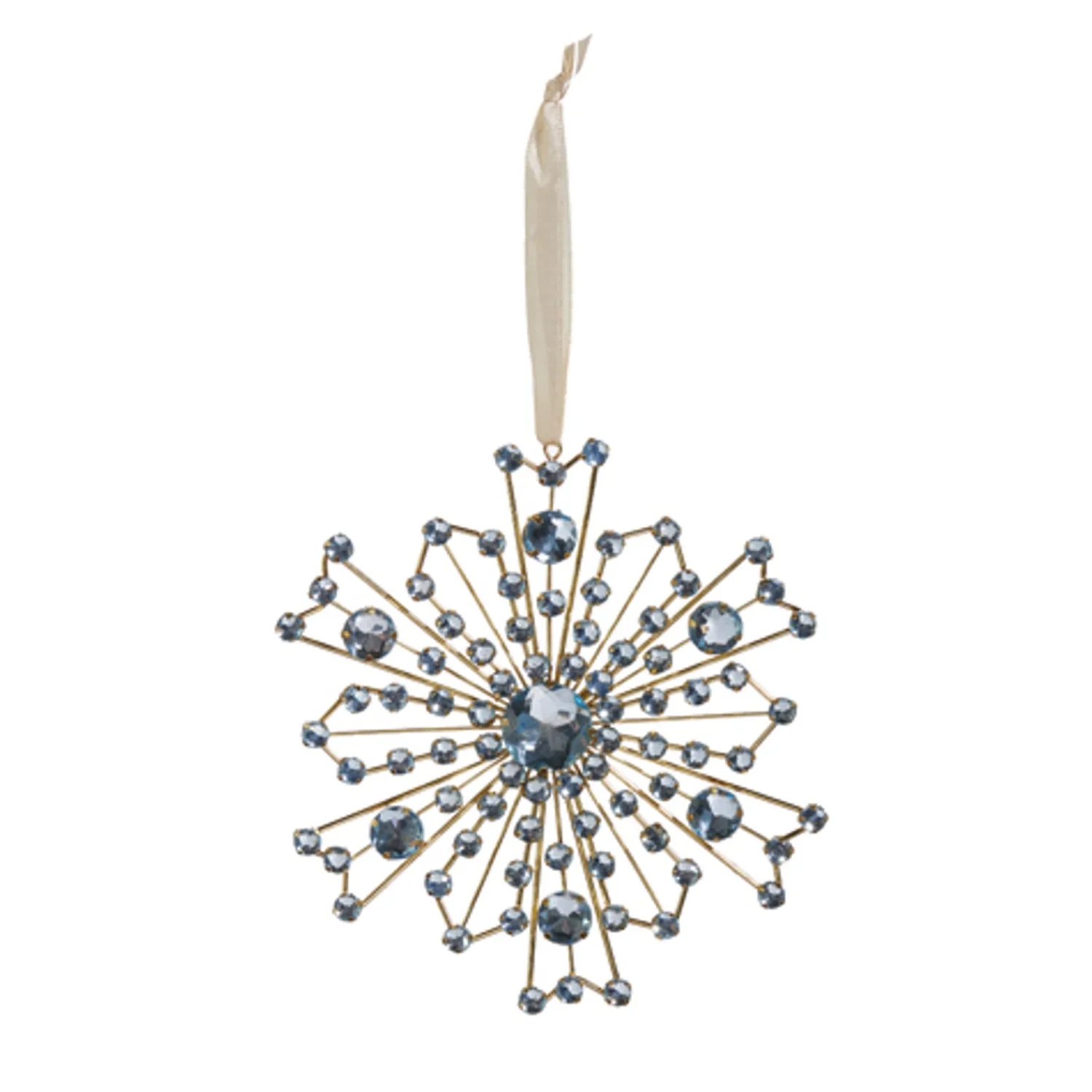 Clearance The Jolly Christmas Shop Raz 5" Cool Blue Jewel Snowflake Christmas Ornament 4413519