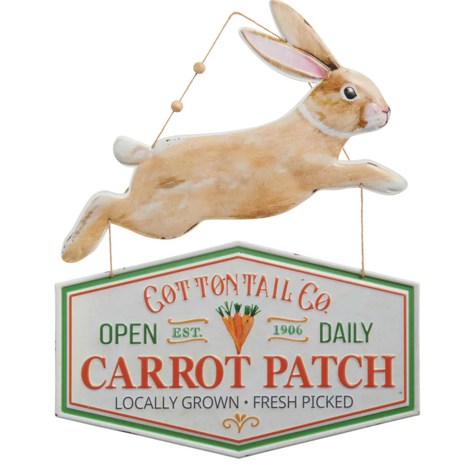 Outlet The Jolly Christmas Shop Raz 19" Cottontail Co. Hanging Easter Sign 4411201