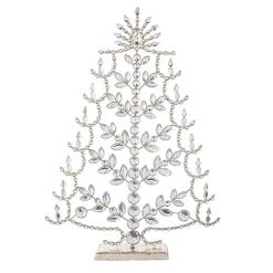 Clearance The Jolly Christmas Shop Raz 17" Crystal Jeweled Tree With Gold Glitter Christmas Decoration 4213512