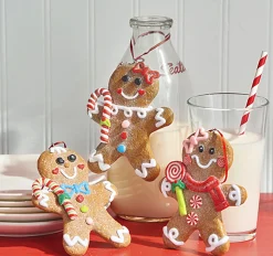 Outlet The Jolly Christmas Shop Raz 5" Decorated Gingerbread Boy Or Girl Christmas Ornament 4015547