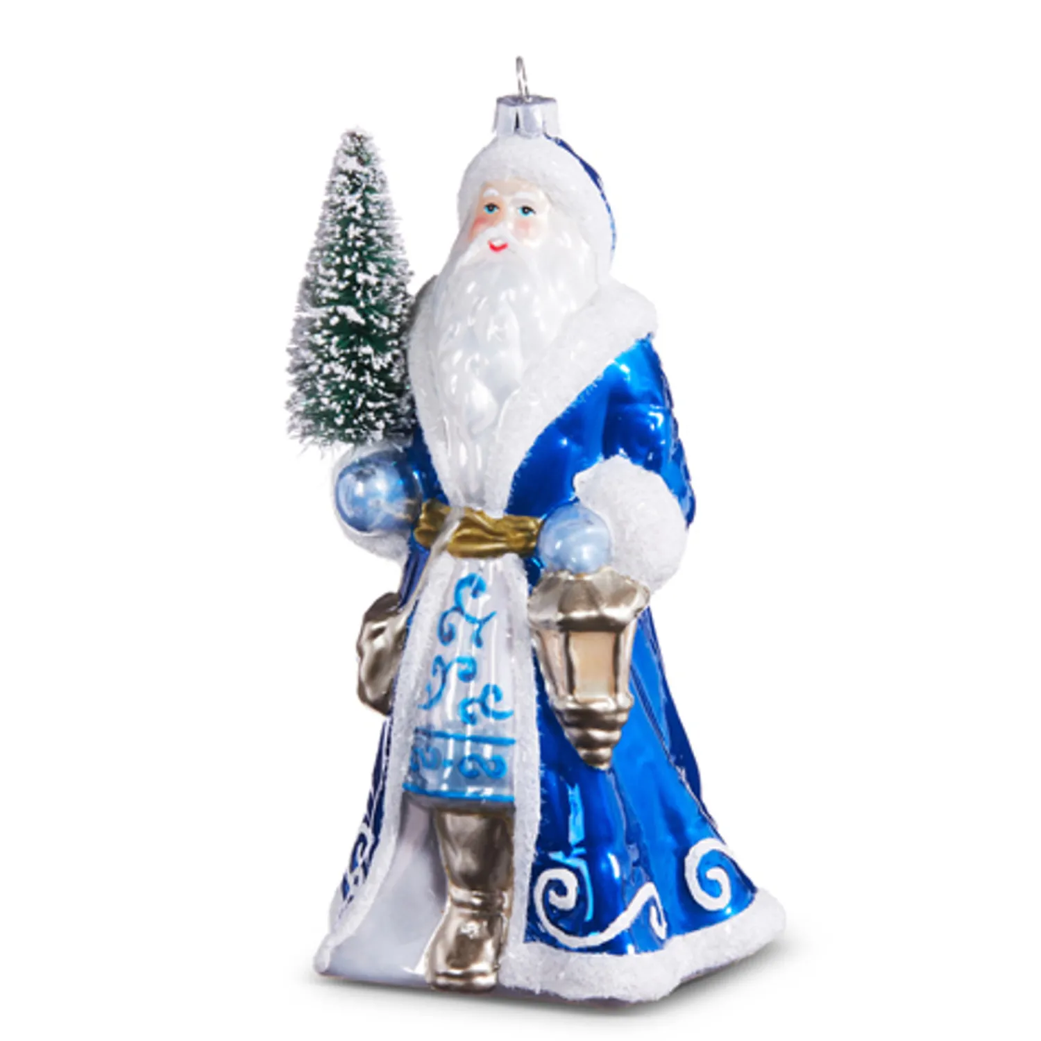 Discount The Jolly Christmas Shop Raz 7" Delft Santa With Tree Ornament 4352894