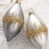 The Jolly Christmas Shop Raz 4.5" Double Point Gold Glittered Christmas Ornament 4120852