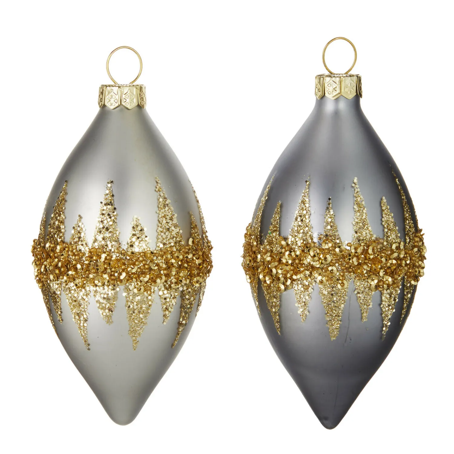 The Jolly Christmas Shop Raz 4.5" Double Point Gold Glittered Christmas Ornament 4120852