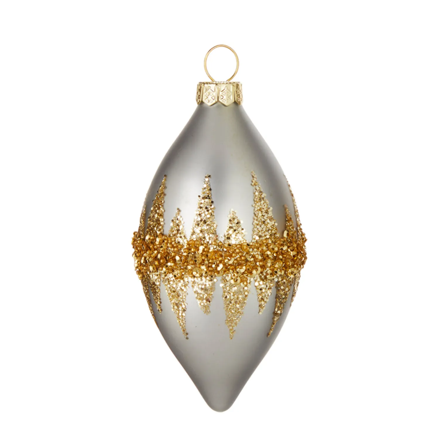 The Jolly Christmas Shop Raz 4.5" Double Point Gold Glittered Christmas Ornament 4120852