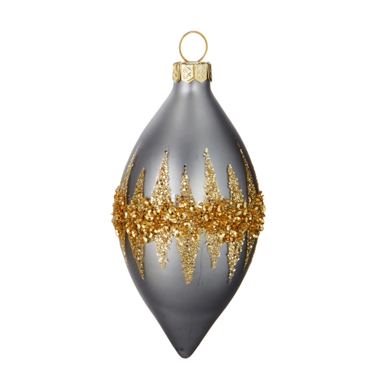 The Jolly Christmas Shop Raz 4.5" Double Point Gold Glittered Christmas Ornament 4120852