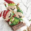 Clearance The Jolly Christmas Shop Raz 16" Elf Varsity Sled Team Christmas Figure 4116347