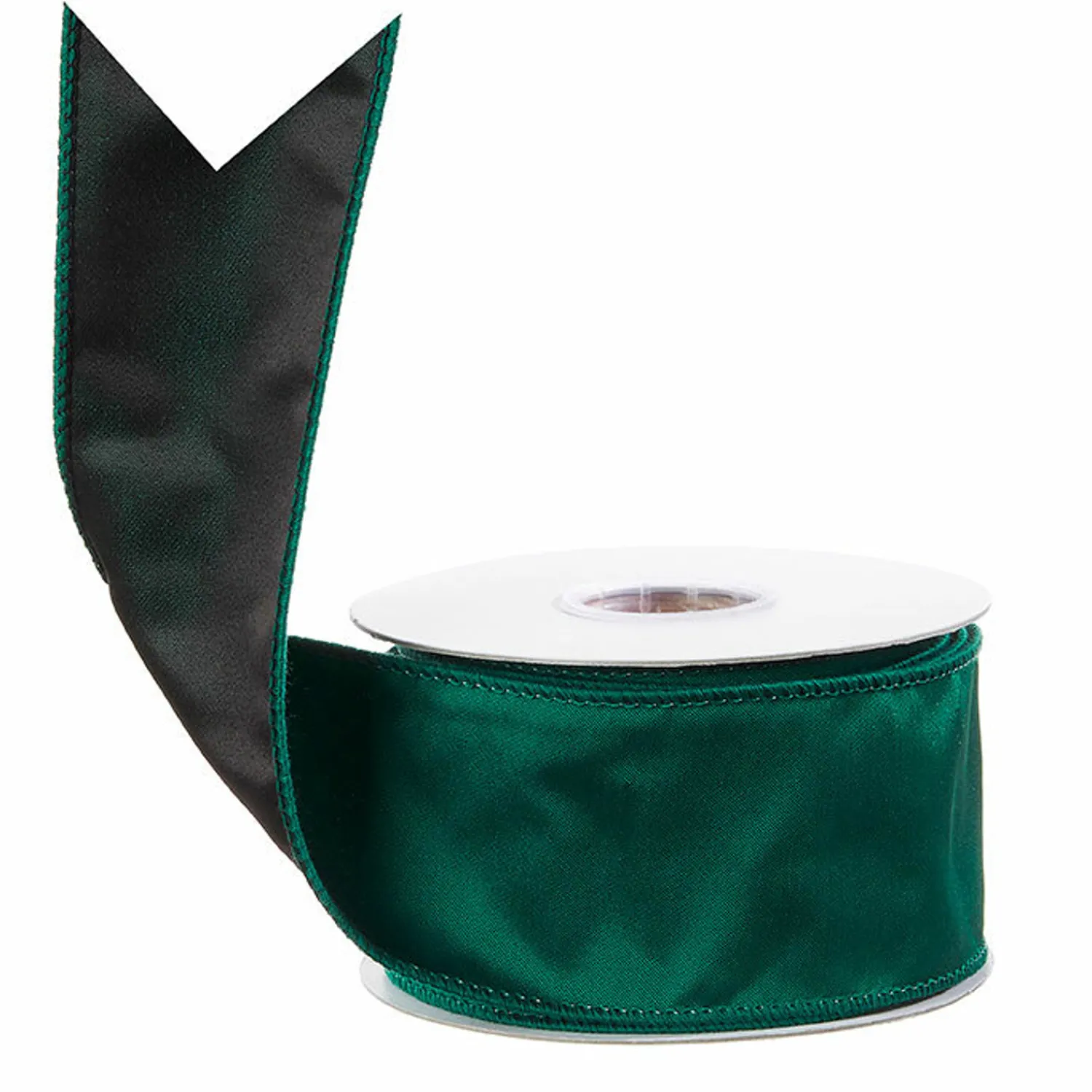 Clearance The Jolly Christmas Shop Raz 2.5" Emerald Green Wired Christmas Ribbon R4027799