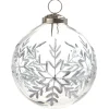 The Jolly Christmas Shop Raz 4" Etched Snowflake Glass Ball Christmas Ornament 4338515
