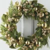 Online The Jolly Christmas Shop Raz 28" Evergreen And Gold Christmas Wreath W4202352
