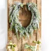 The Jolly Christmas Shop Raz 36" Flocked Oval Cedar And Pinecone Christmas Wreath W4309881