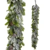 Sale The Jolly Christmas Shop Raz 5.5' Flocked Real Feel Pine And Pinecone Christmas Garland G4441753