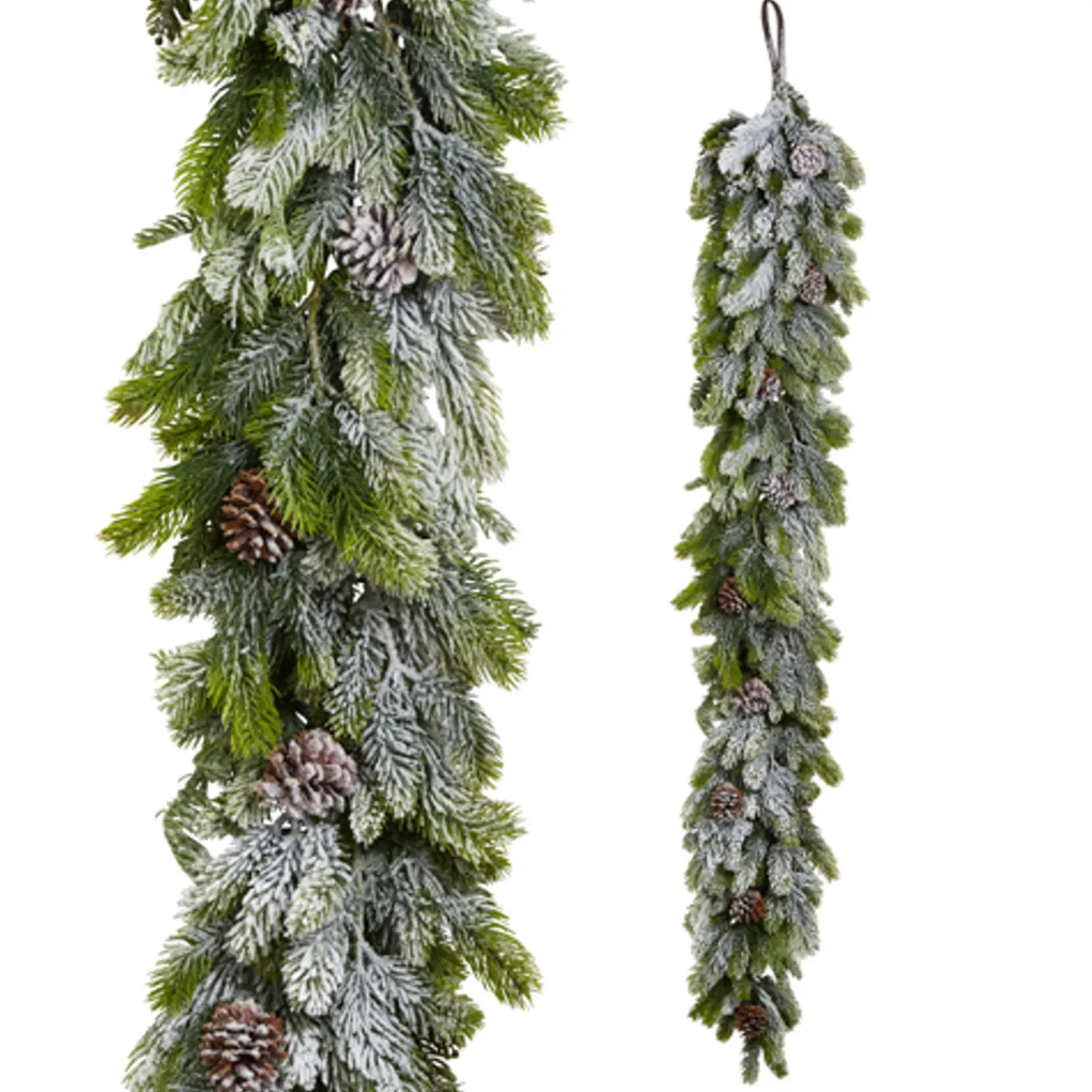 Sale The Jolly Christmas Shop Raz 5.5' Flocked Real Feel Pine And Pinecone Christmas Garland G4441753