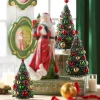 New The Jolly Christmas Shop Raz 13" Frosted Bottle Brush Trees With Ornaments Christmas Figure 4316152