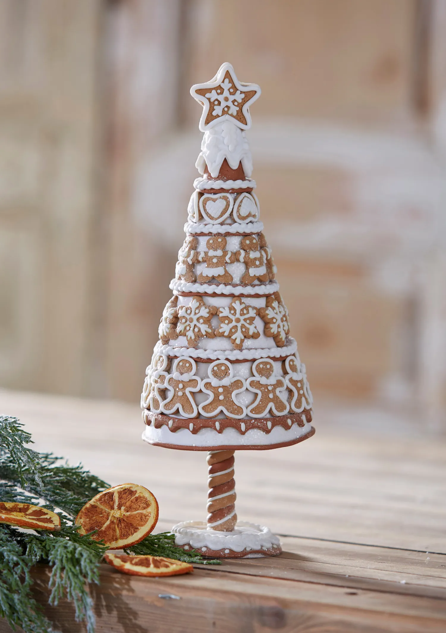 The Jolly Christmas Shop Raz 14" Gingerbread Cookie Tree Christmas Decoration 4416147