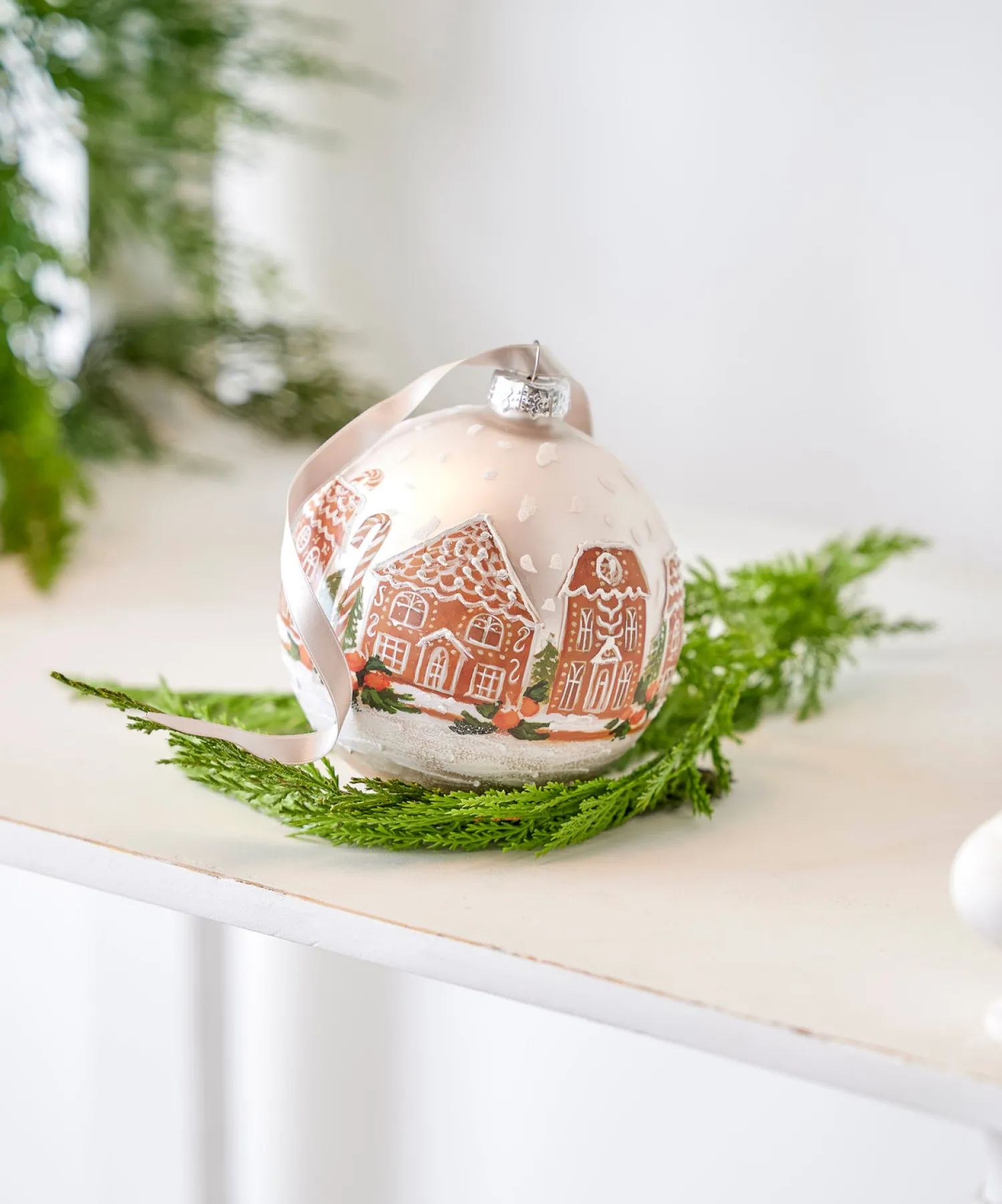 Hot The Jolly Christmas Shop Raz 5" Gingerbread House Ball Glass Christmas Ornament 4424581