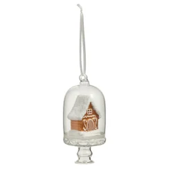 New The Jolly Christmas Shop Raz 4.5" Gingerbread House In Cloche Glass Christmas Ornament 4452868