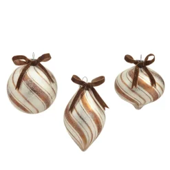 New The Jolly Christmas Shop Raz 4" Gingerbread Swirl Glass Christmas Ornament 4420883