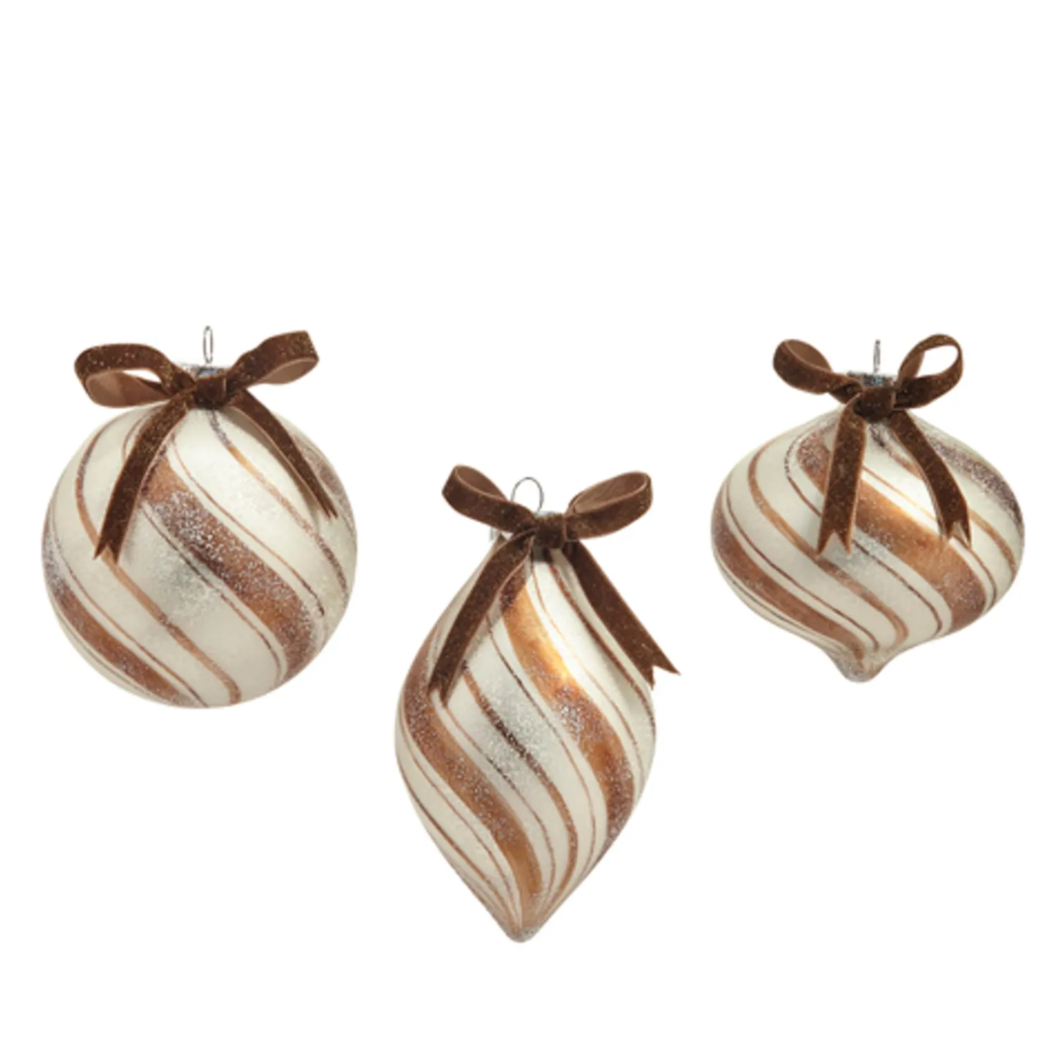 New The Jolly Christmas Shop Raz 4" Gingerbread Swirl Glass Christmas Ornament 4420883